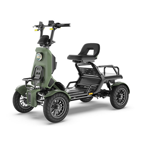 four wheel electric bicycle TrikExplor Fat Tire Recumbent Quad-F420E Canyon presents four-wheel e-bike concept